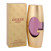GUESS gold bottle front view highlighting elegant design for confident style
