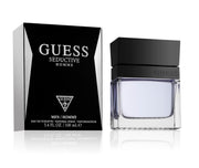 GUESS bottle front packaging showcasing brand and elegant design benefit: easy shelf recognition