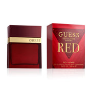 GUESS Seductive Red front bottle showing sleek red glass and logo benefit: instant brand recognition
