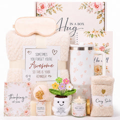 Gumry gift box front view shows floral packaging and thoughtful presentation benefit