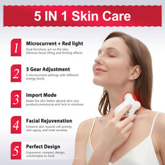 Gunfay EP-300 red light mode in use around eye area to refresh delicate skin