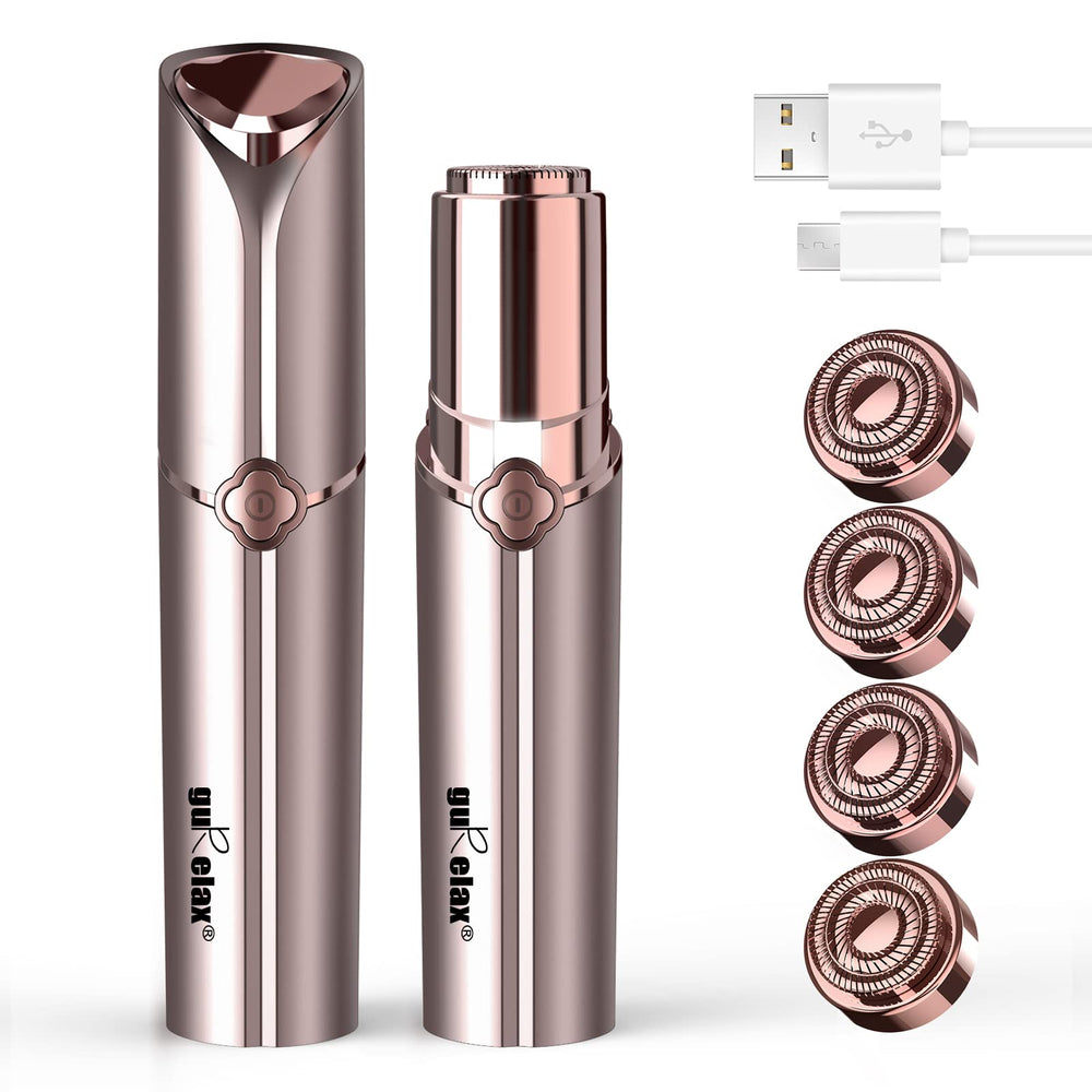 gurelax front view showing compact lipstick-style device and benefits