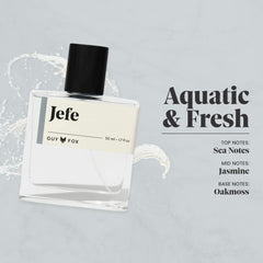 GUY FOX Jefe label and cap close-up highlighting premium detailing and quality