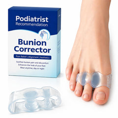 Habioer front view blue toe spacer showing shape and ease of use for comfort