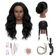 Haewlear front view showing full 16 inch human hair for realistic practice