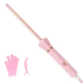 hahahope pink wand front view showing slim barrel and ergonomic handle for precise styling