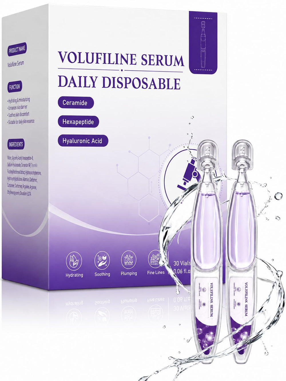 HaimaiLife ampoule front packaging showing product benefits and sealed dose