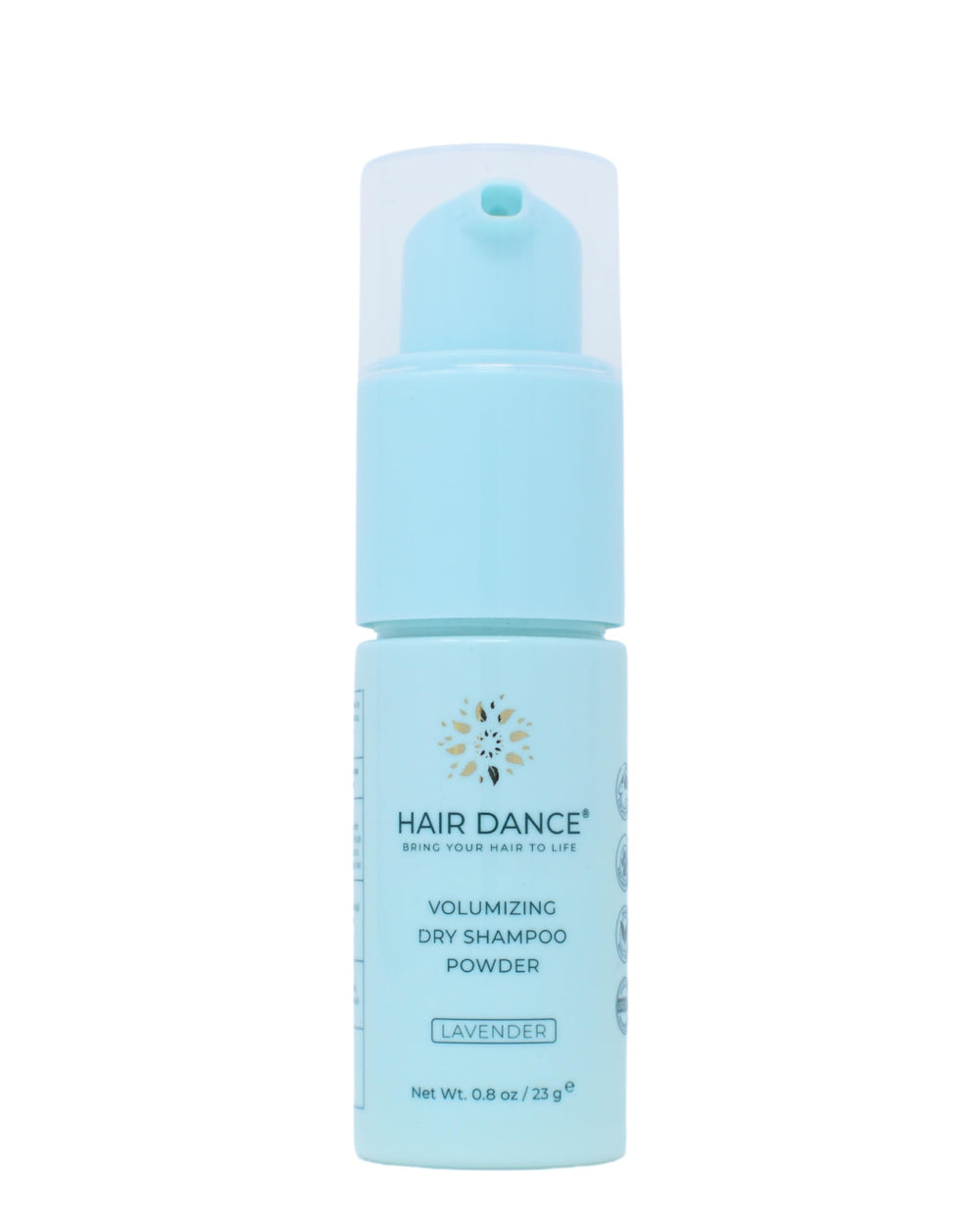 Hair Dance front jar showing lavender scent and travel size benefit