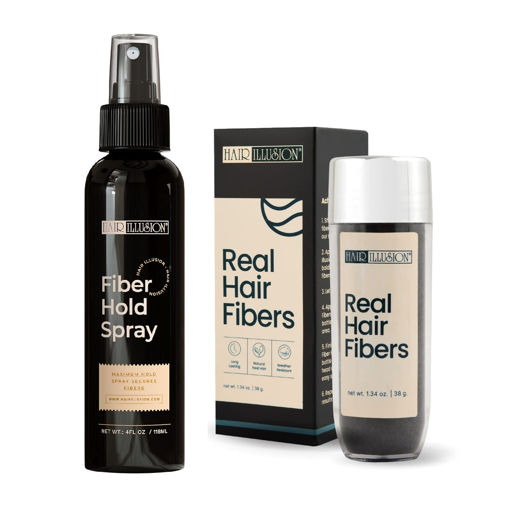 Hair Illusion front packaging showing product and benefits for fuller hair