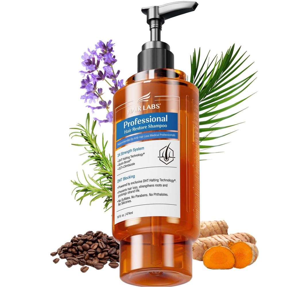 Hair Labs front packaging showing bottle and label for easy identification and benefit