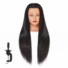 HAIRGINKGO front view of mannequin head showing full-length hair, ideal for styling practice