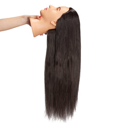 Hairingrid mannequin mounted with table clamp offering secure workstation setup