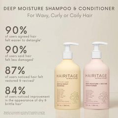 Hairitage conditioner jar open showing creamy texture and moisture