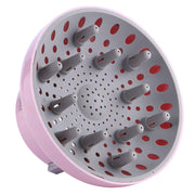 Hairizone pink diffuser front view showing wide coverage and quick drying benefit