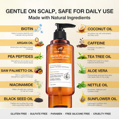 Hair Labs gel texture on hand demonstrating lightweight lather for gentle cleansing