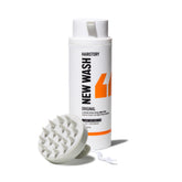 Hairstory New Wash front bottle showing packaging and gentle cleanse benefit