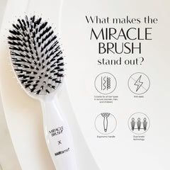 HAIRtamin close-up of dual bristles with microsphere tips for gentle detangling benefit
