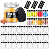 Hajoyful clear jars front packaging showing all jars and lids, convenient storage