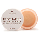 Hanalei jar front view showing compact 22g lip scrub for travel-ready softness