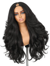 HANNE front view showing v-part and fluffy curls for natural blend