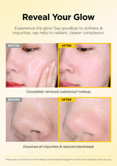 Hanskin melting balm on fingertips dissolving waterproof makeup easily