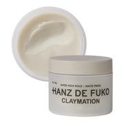 Hanz de Fuko jar front view showing compact travel-friendly styling clay