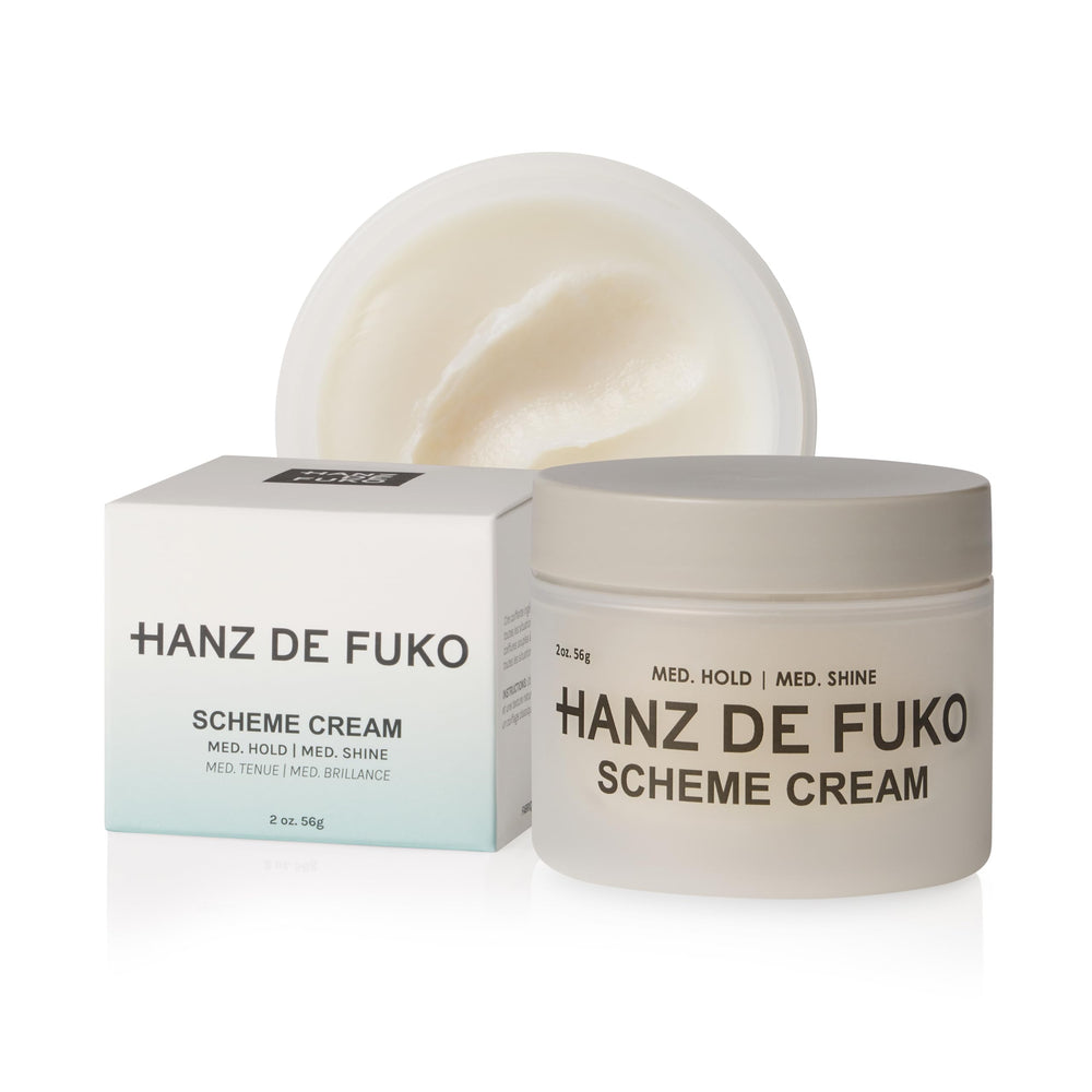 Hanz de Fuko front view of Scheme Cream 2 oz travel tube showing package clarity and portability