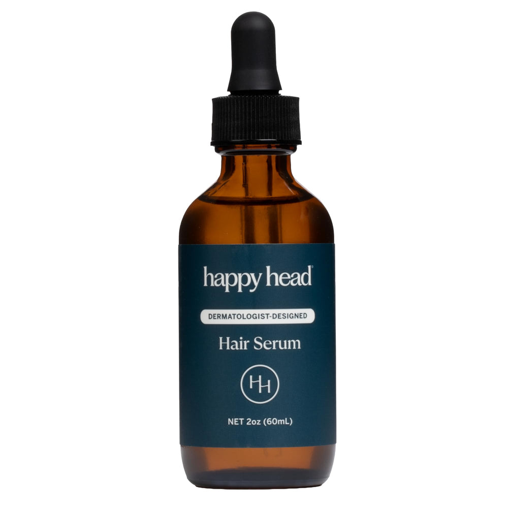 Happy Head front packaging showing bottle and dropper, clear instructions benefit