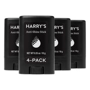 Harry's front packaging shot showing compact anti-shine stick and clear branding