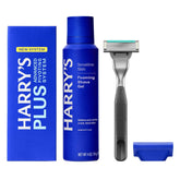 Harry's Onyx handle front packaging showing premium feel and control