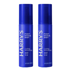 Harry's front packaging showing two 3.4 fl oz bottles and product benefits