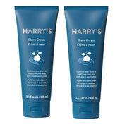 Harry's front packaging showing two tubes and eucalyptus scent, highlights value and freshness