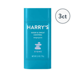 Harry's Stone solid stick closed showing sleek packaging and easy storage benefit