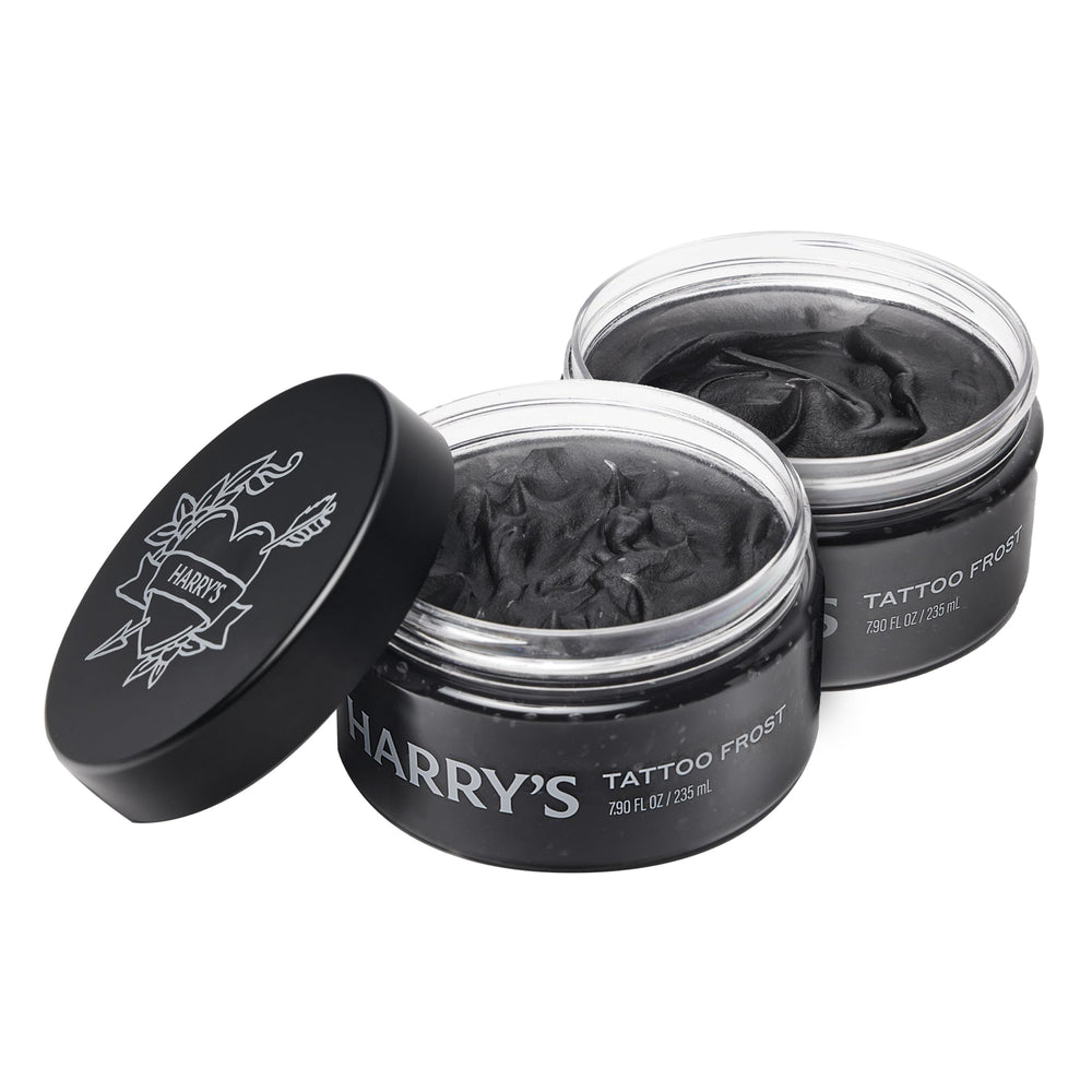 Harry's Tattoo Frost front packaging showing frosted black gel and 2-pack benefit