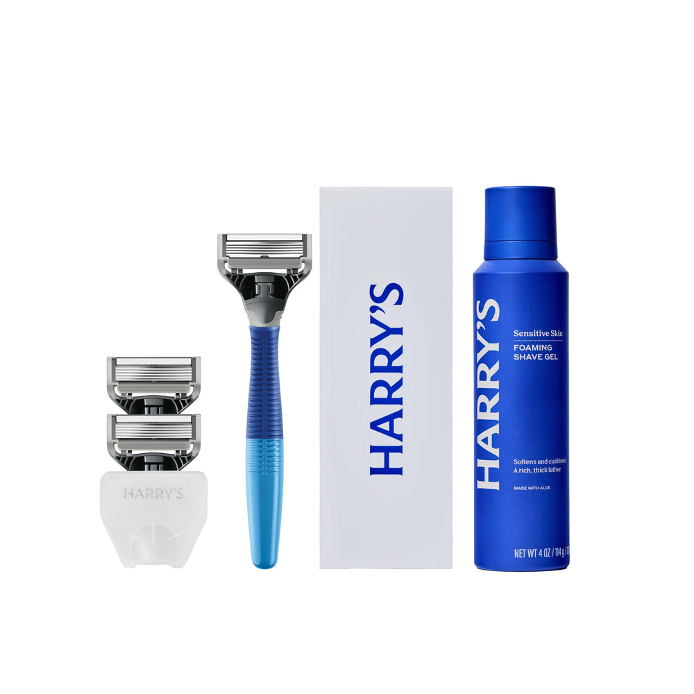 Harry's Truman handle front view showing ergonomic grip and stability benefit