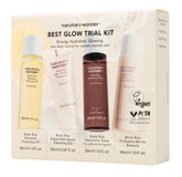 HARUHARU front packaging of Best Glow Trial Kit shows compact travel set and convenience