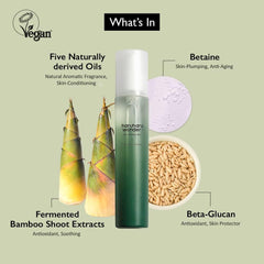 HARUHARU label showing key bamboo ingredients and antioxidant benefit