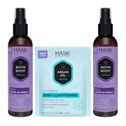 HASK front packaging showing duo kit and travel-friendly benefits