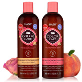 HASK front packaging showing shampoo and conditioner, promotes color protection