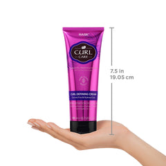 HASK jar beside ruler showing 6.7 oz size, clear product scale benefit