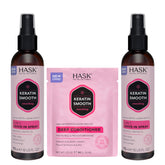 HASK leave-in front packaging showing kit and benefits