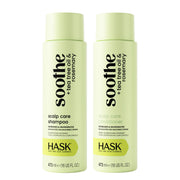 HASK shampoo and conditioner front packaging showing calming benefits