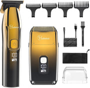 Hatteker shaver front view showing triple blades and ergonomic grip for comfortable shaving
