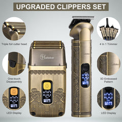 Hatteker triple-foil shaver head close-up for smooth finish benefit