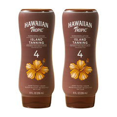 Hawaiian Tropic front packaging showing SPF 4 and moisturizing benefits