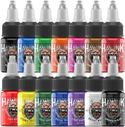 HAWINK front view of 14-bottle kit showing full color selection and studio readiness