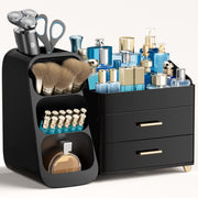HBlife front view of all-black organizer showing tidy countertop storage benefit