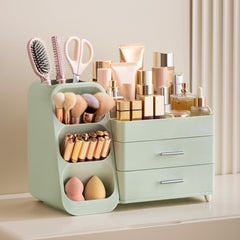 HBlife top compartments filled with palettes and bottles for quick visibility