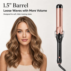 HCAH barrel close-up of tourmaline ceramic for smoother, shinier hair