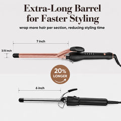 HCAH curling iron held in hand to show size and easy handling benefit
